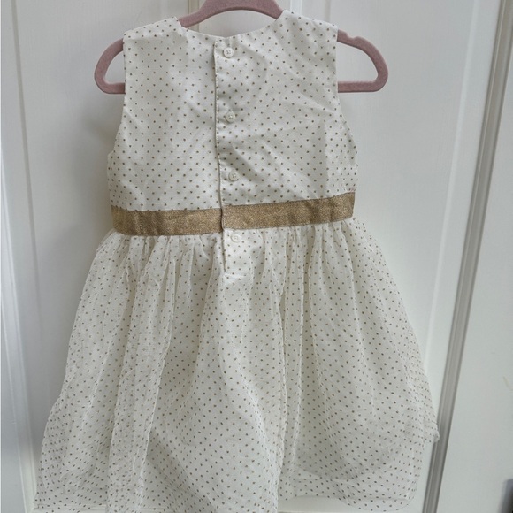 NWOT Just One You Carter’s 2T White & Gold Polka Dot Girls Tank Top Dress - Picture 4 of 4